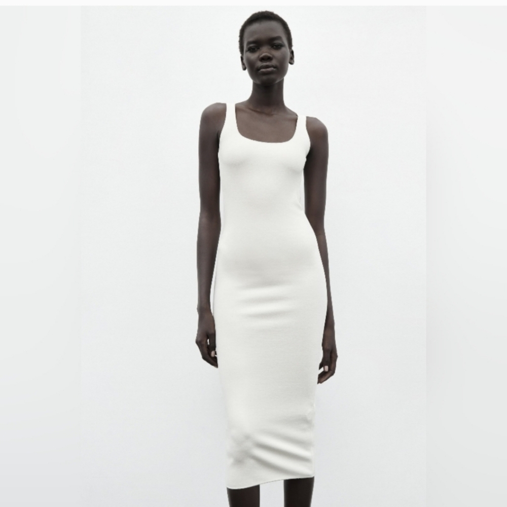Zara White Midi Dress